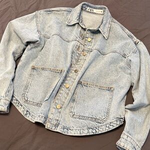 Zara Faded Blue Denim Jacket